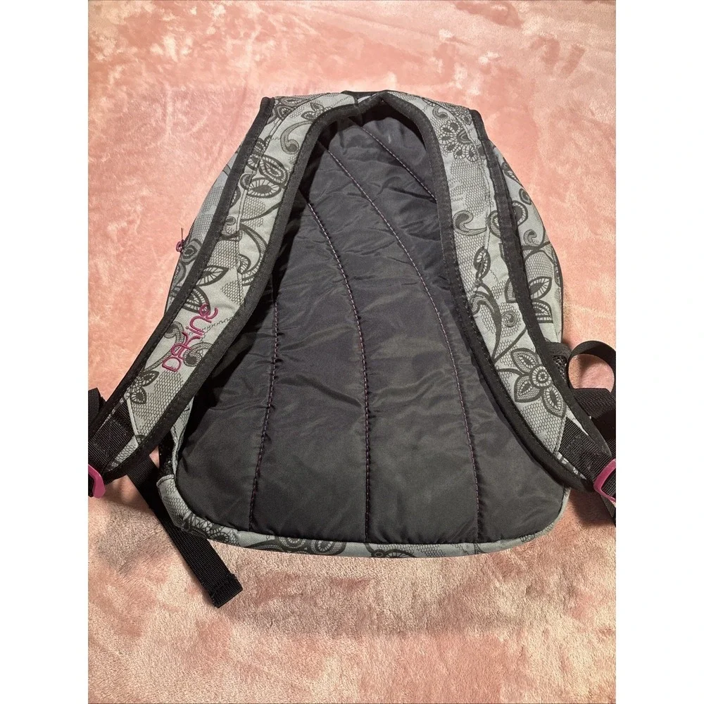 Dakine Backpack 25L Juliet Paisley Gray Black Purple Campus Bag. Lap Top Slot